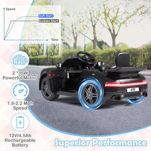 12V Electric Ride On Car Licensed RUF CTR with Remote Control and Music-Black