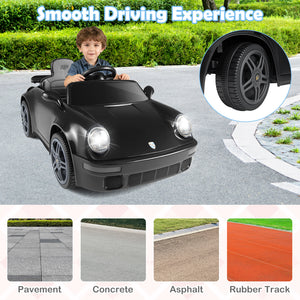 12V Electric Ride On Car Licensed RUF CTR with Remote Control and Music-Black