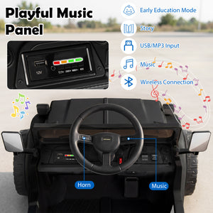 12V Electric Ride On Truck with Dump Bed and Music Licensed Toyota-Black
