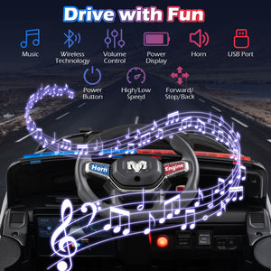 12V Kids Ride On Car Licensed RAM 3500 Electric Vehicle with Remote Control-Black