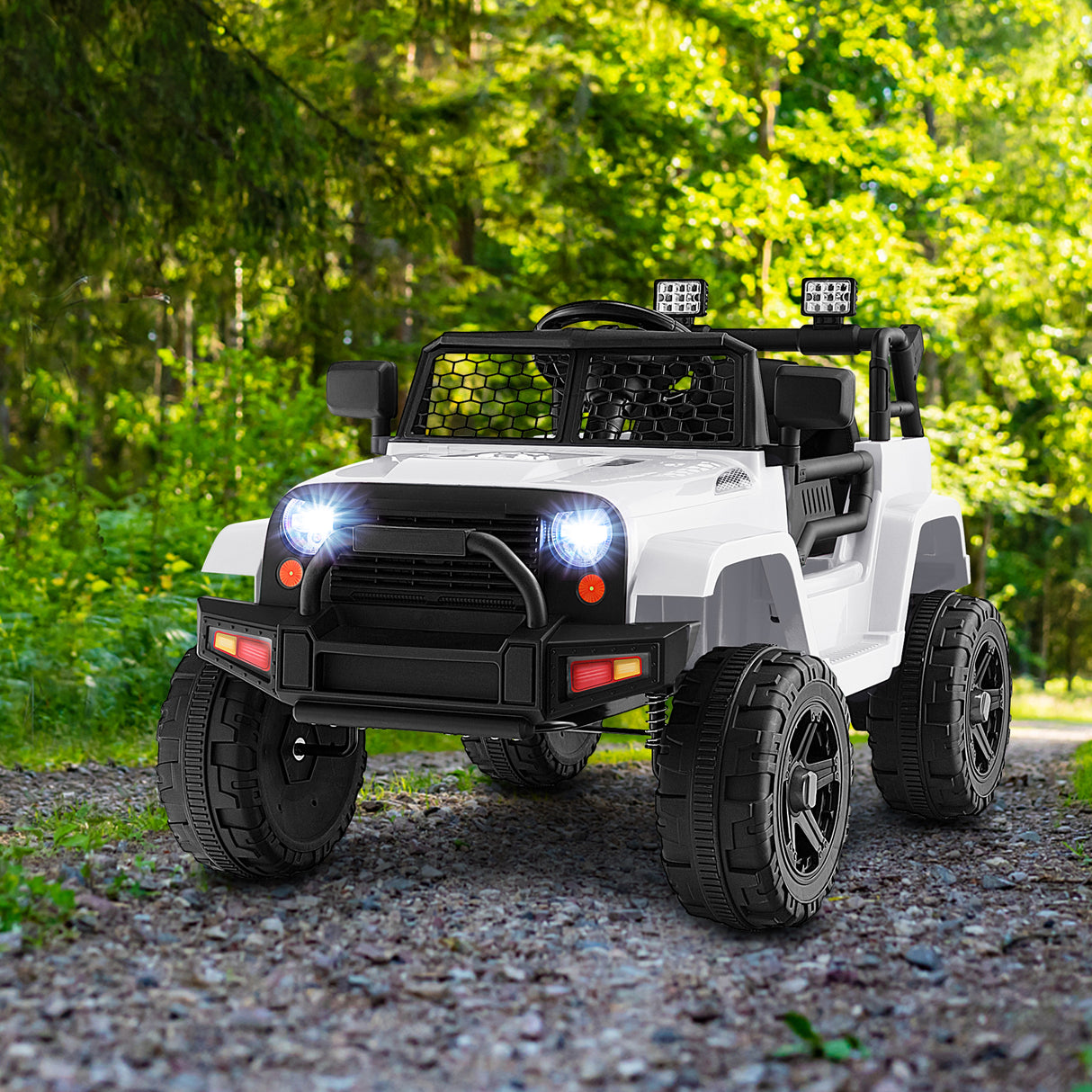 12V Kids Ride On Truck with Remote Control and Headlights-Black
