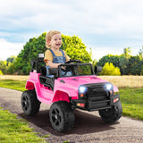 12V Kids Ride On Truck with Remote Control and Headlights-Black