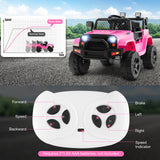 12V Kids Ride On Truck with Remote Control and Headlights-Black