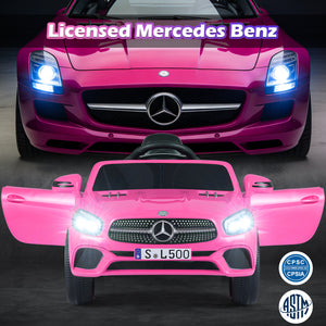 12V Kids Ride on Car Licensed Mercedes-Benz with Remote and Music-Pink