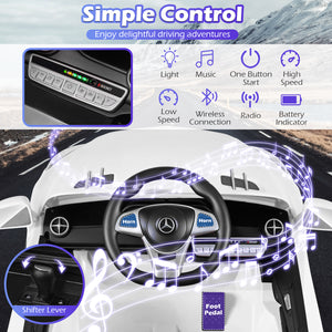 12V Kids Ride on Car Licensed Mercedes-Benz with Remote and Music-White