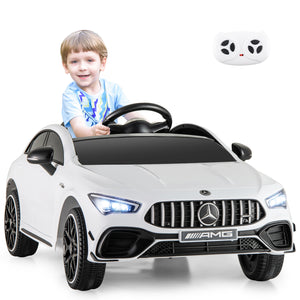 12V Kids Ride on Car Mercedes-Benz AMG CLA 45 with Remote-White