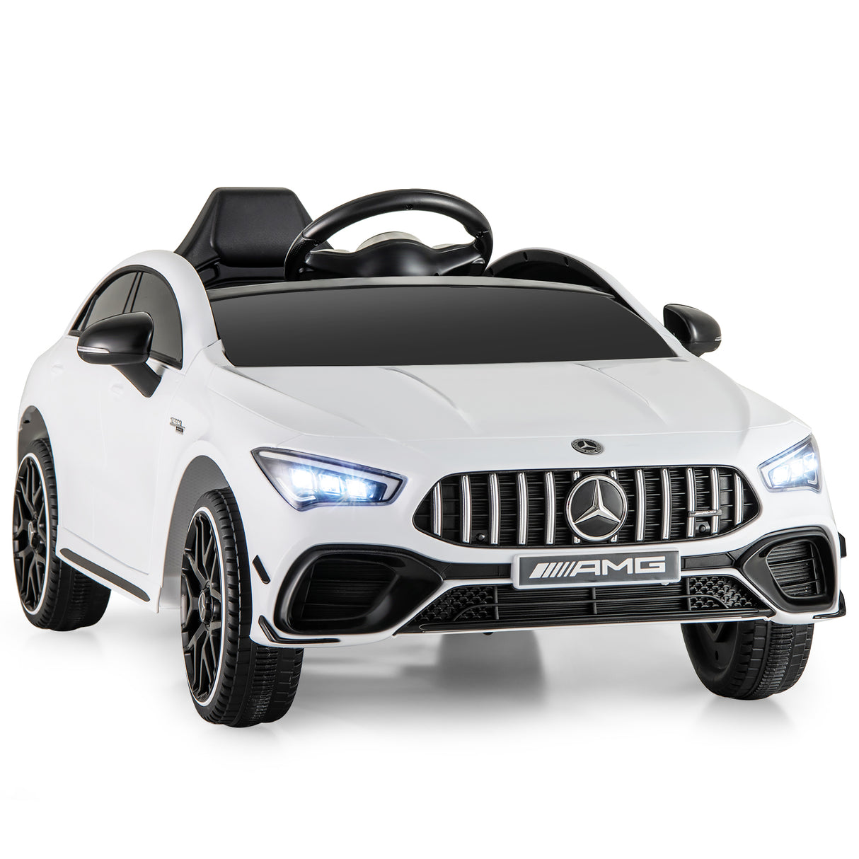 12V Kids Ride on Car Mercedes-Benz AMG CLA 45 with Remote-White