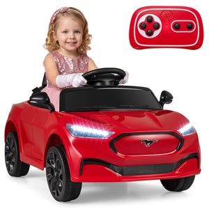 12V Kids Ride on Car Licensed Ford Mach E with Parent Control and Horn-Red