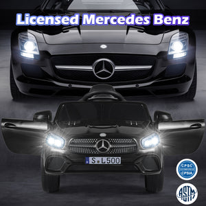 12V Kids Ride on Car Licensed Mercedes-Benz with Remote and Music-Black