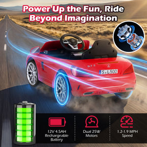 12V Kids Ride on Car Licensed Mercedes-Benz with Remote and Music-Red