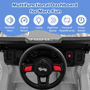 12V Kids Ride-on Jeep Car with 2.4 G Remote Control-Gray