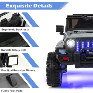 12V Kids Ride-on Jeep Car with 2.4 G Remote Control-Gray