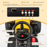 12V Kids Ride on Road Roller with 2.4G Remote Control-Yellow