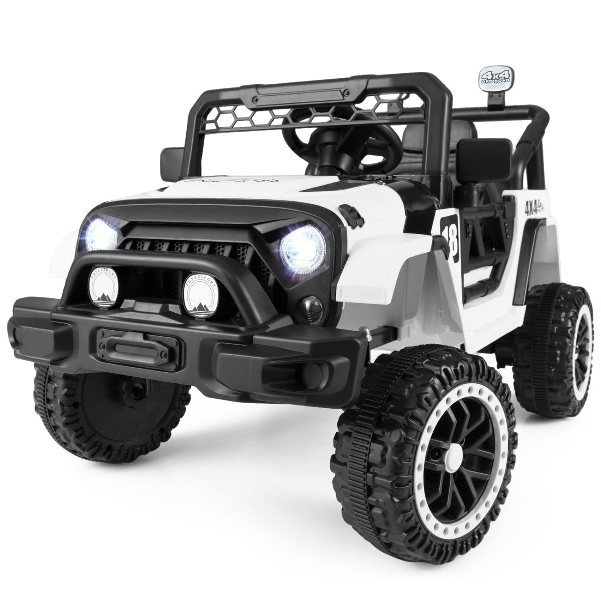 12V Kids Ride on Truck with Remote Control and 3 Speeds-Black