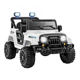 12V Kids Ride on Truck Car with Remote Control Threaded Wheels and 3 Speeds-White