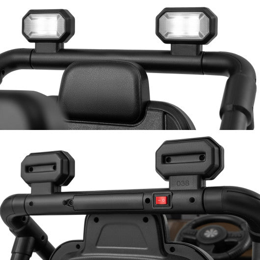 12V Kids Ride on Truck Car with Remote Control Threaded Wheels and 3 Speeds-White