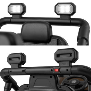 12V Kids Ride on Truck Car with Remote Control Threaded Wheels and 3 Speeds-White