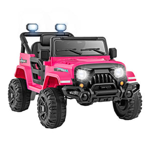 12V Kids Ride on Truck Car with Remote Control Threaded Wheels and 3 Speeds-Pink