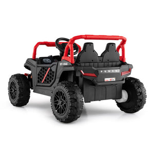 12V Kids Ride on Truck Off-Road UTV with Parental Remote and Lights-Black