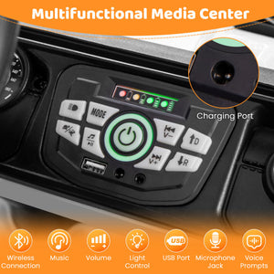 12V Electric Kids Ride on Truck with Remote Control and Music-White