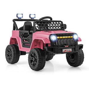 12V Kids Ride on Truck Car with Parental Remote and Music Player-Pink