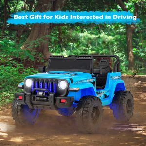 12V Kids Ride-on Jeep Car with 2.4 G Remote Control-Blue
