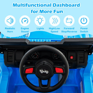 12V Kids Ride-on Jeep Car with 2.4 G Remote Control-Blue