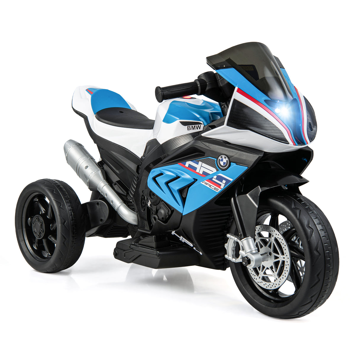 12V Licensed BMW Kids Motorcycle Ride-On Toy for 37-96 Months Old Kids-Blue