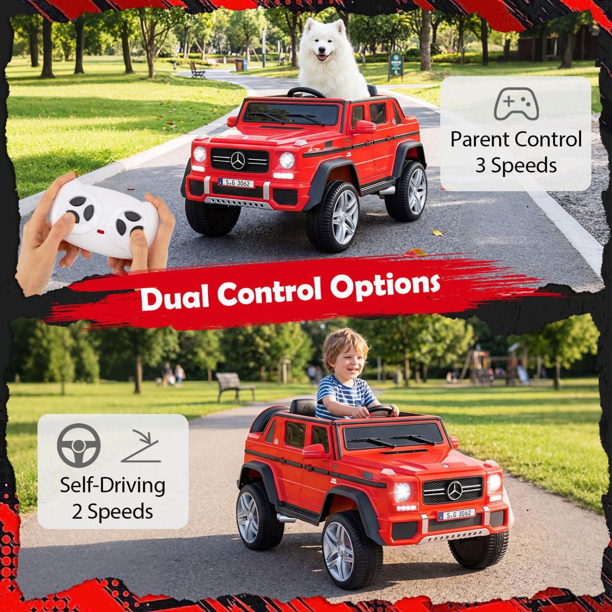 12V Licensed Mercedes-Benz Kids Ride-On Car-Red