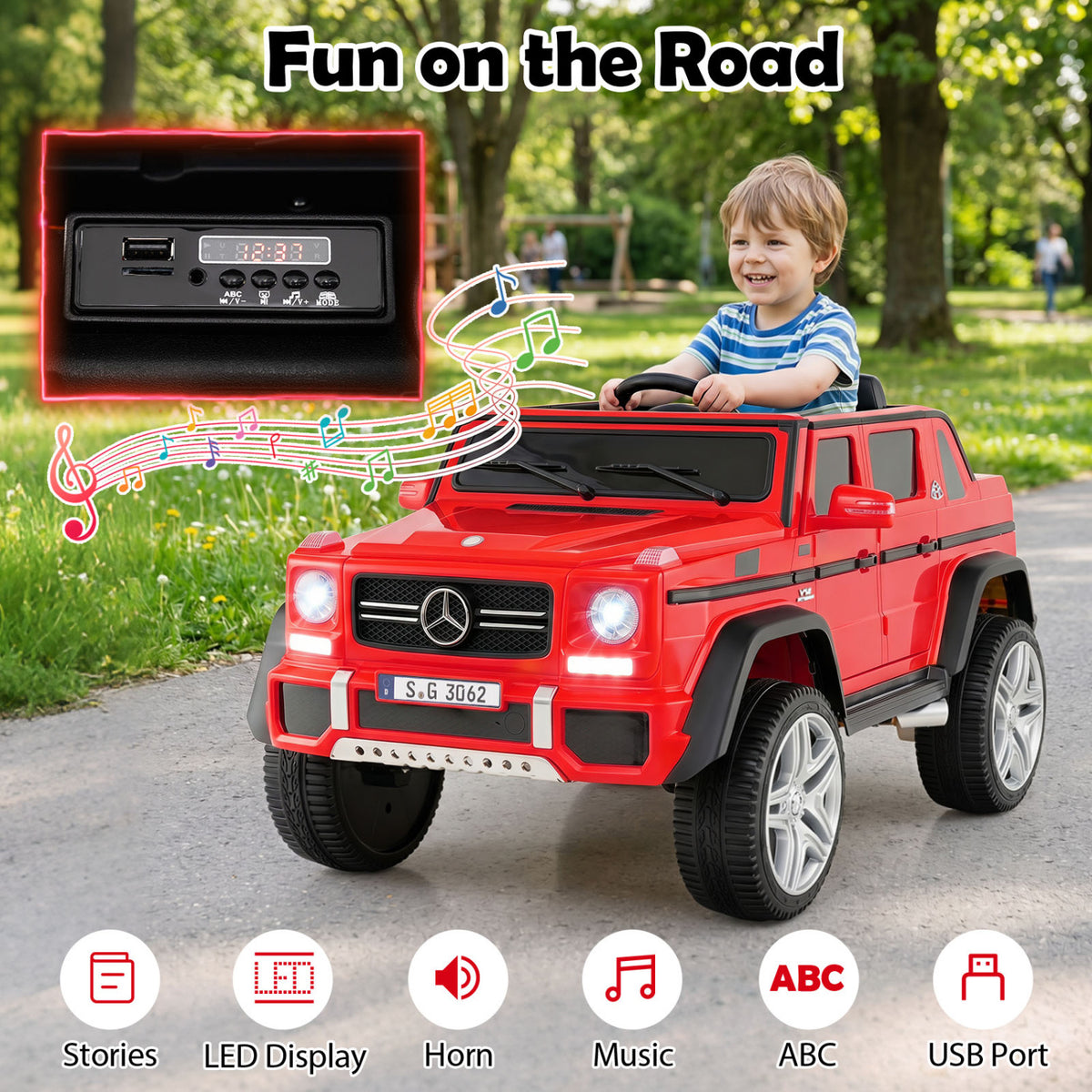 12V Licensed Mercedes-Benz Kids Ride-On Car-Red