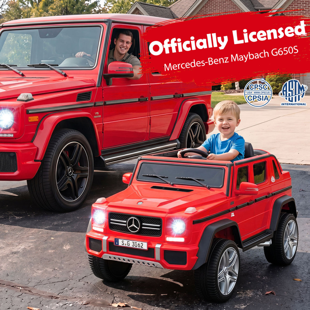 12V Licensed Mercedes-Benz Kids Ride-On Car-Red