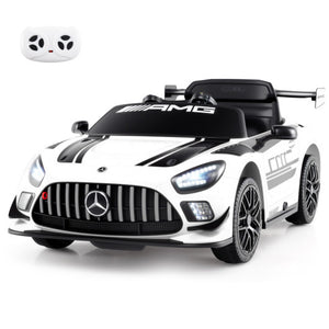 12V Kids Ride-On Car Mercedes-AMG GT3 Licensed with Adjustable Speed-White