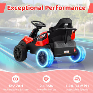 12V Ride on Car Electric UTV with Remote and Music for Big Kids-Red
