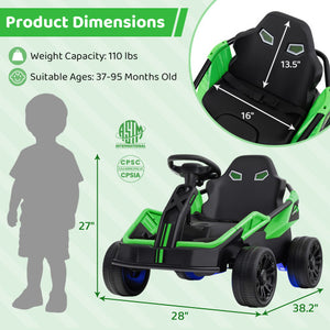 12V Ride on Car Electric UTV with Remote and Music for Big Kids-Green