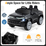 12V Ride on Car Truck Licensed Chevrolet with Remote Control Gift for 3+-Black
