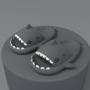 New Men and Women Summer Slippers Lovely Shark Shape Slides Outdoor Women Shoes Flip Flops Lightweight Open Toe Beach Pool Slides Sandals Shark Shower Slipper
