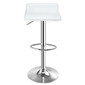 Set of 2 Adjustable PU Leather Backless Bar Stools-Black
