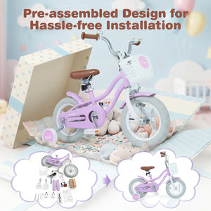 12/14/16/18/20 Inch Adjustable Kids Bike with 2 Brake System-12 Inch