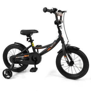 12/14/16/18 Inches Kids Bike with Removable Training Wheels and Adjustable Seatfor 3-8 Years Old Black-14 inches