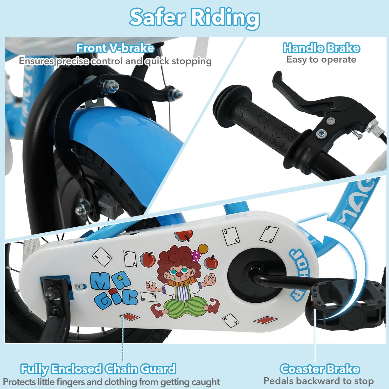 12/14/16 Inch Kids Bike with Training Wheels and Basket Navy Color-12