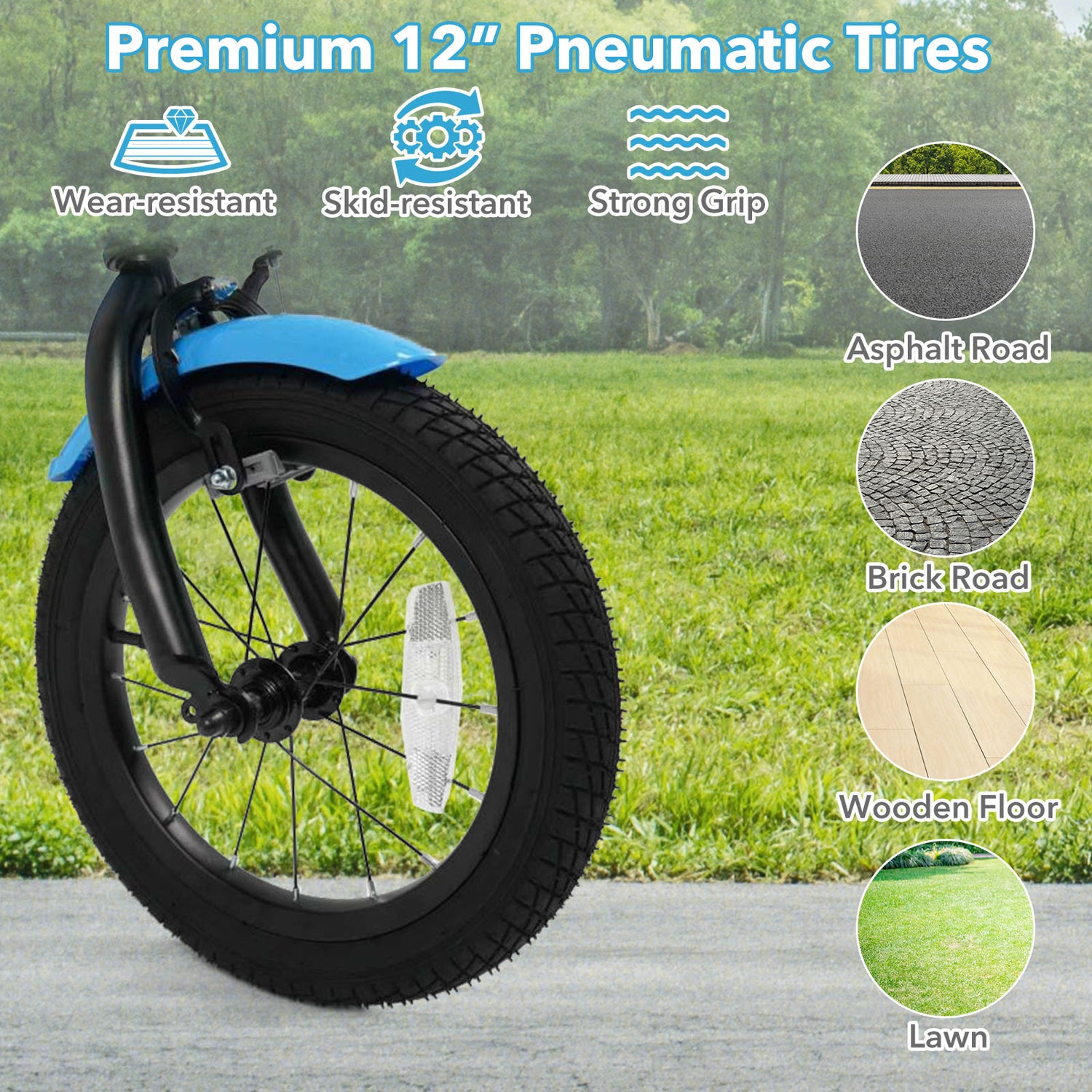 12/14/16 Inch Kids Bike with Training Wheels and Basket Navy Color-12