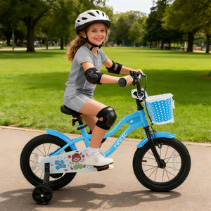 12/14/16 Inch Kids Bike with Training Wheels and Basket Navy Color-14