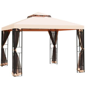 10 x 10 Feet 2-Tier Vented Metal Canopy with Mosquito Netting by DirectDeals