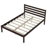 Full Size Bed frame Foundation with Solid Wooden Slat Suppor