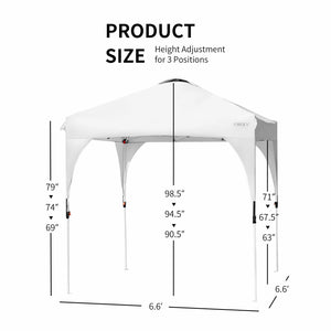 6.6 x 6.6 Feet Outdoor Pop Up Height Adjustable Canopy Tent with Roller Bag-Blue