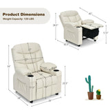 Kids Recliner Chair with Cup Holder and Footrest for Children-Blue