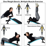 Folding Weight Bench Adjustable Sit-up Board Workout Slant Bench-Blue