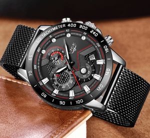 Men's Sports Waterproof Watch With  Stainless Steel Bracelet Unique Design Perfect Gift For Your Man