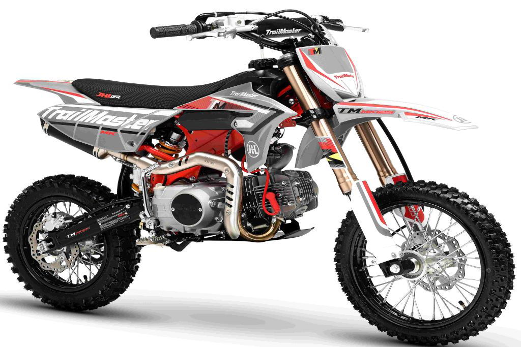 TrailMaster MK125 Dirt Bike 4-Speed Manual Dual Disc Brakes, Electric Start (14/12), Ages 12 and up