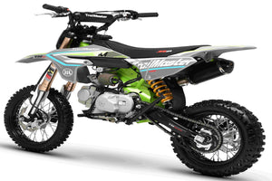TrailMaster MK125S Pro Series Dirt Bike, 4-Speed Semi-Automatic, Electric Start, Dual Disc Brakes, (14/12) Wheels